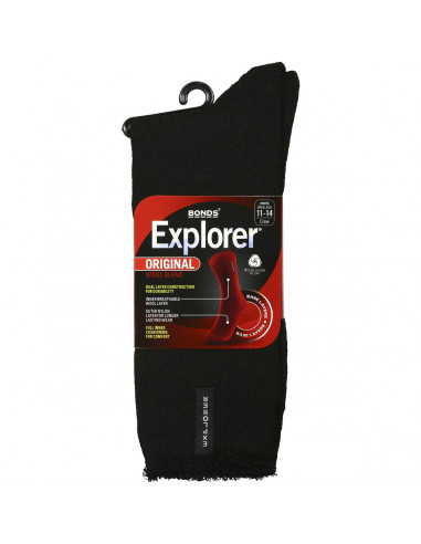 Bonds Explorer Socks Mens Black Size 11-14 1pk