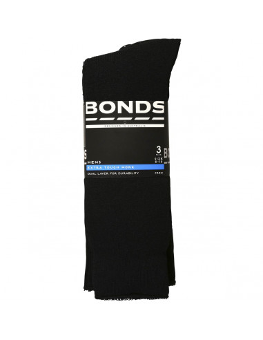 Bonds Mens Work Crew Socks Size 6+ 3 pack