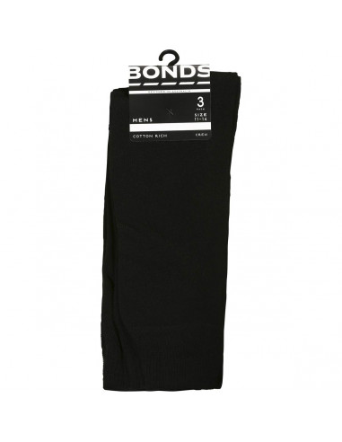 Bonds Socks Mens Business Black Size 11-14 3 pack