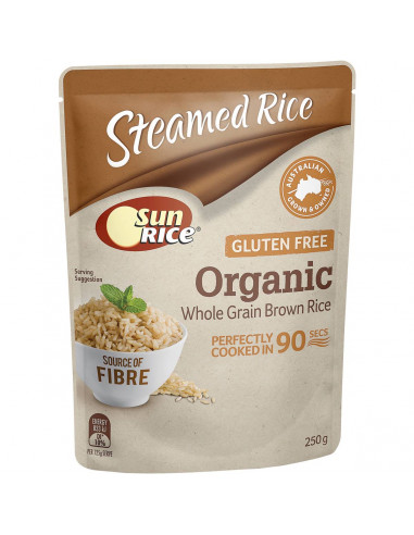 Sunrice Brown Rice Steamed Organic 250g