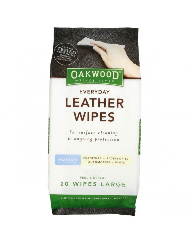 Oakwood Leather Polish Conditioner Wipes 20pk