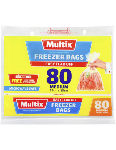 Multix Easy Tear Off Freezer Bags Medium 80 pack