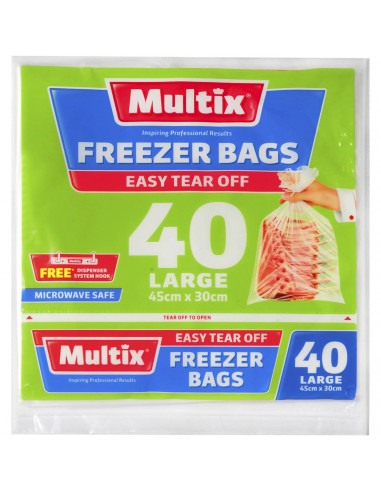 Multix Easy Tear Off Freezer Bags Large 40 pack