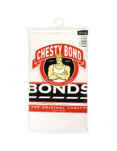 Bonds Singlet Mens Chesty White Size 20 1pk