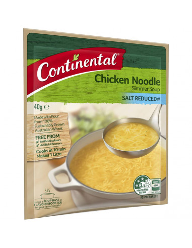Continental Simmer Soup Chicken Noodle Salt Reduced 40g