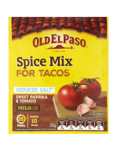 Old El Paso Mexican Reduced Salt Taco Spice Mix 30g