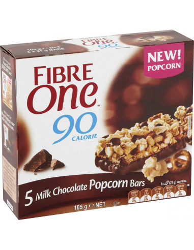 Fibre One Milk Chocolate Popcorn & Pretzel Bar 105g