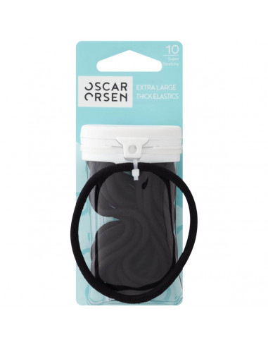 Oscar Orsen Thick Xlarge Hair Elastics Black 10 pack
