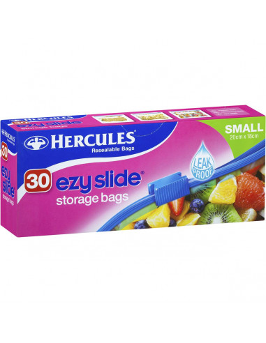 Hercules Ezy Slide Resealable Storage Bags 30 pack