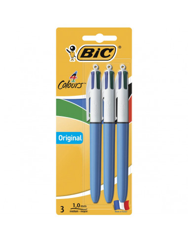 Bic Clic 4 Colour Pen 3 pack