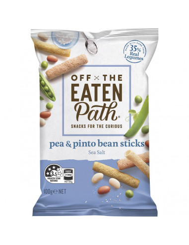 Off The Eaten Path Pea & Pinto Bean Sticks Sea Salt 100g