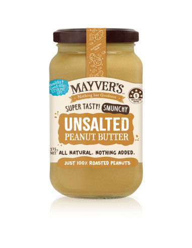 Mayver's Unsalted Smunchy Peanut Butter 375g