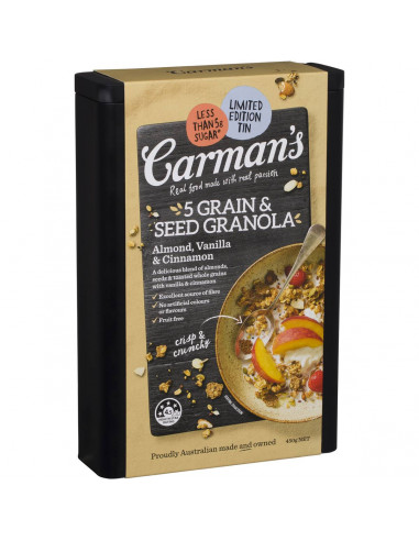 Carman's 5 Grain & Seed Granola Almond Vanilla & Cinnamon 450g