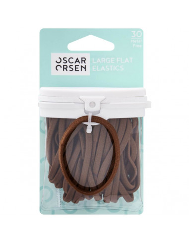 Oscar Orsen Large Snagless Hair Elastics Brown 30 pack