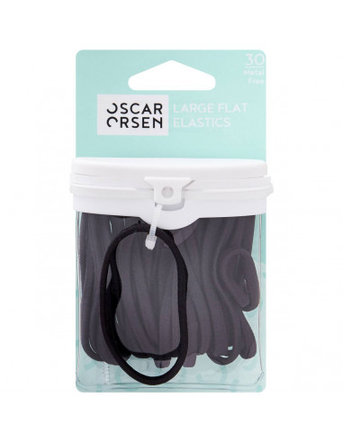 Oscar Orsen Large Snagless Hair Elastics Black 30 pack