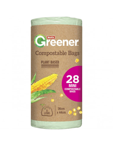 Multix Greener Mini Plant Based Compostable Bags 28 pack