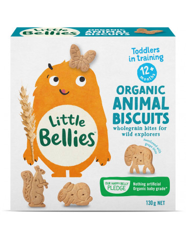 Little Bellies Organic Animal Biscuits  130 g
