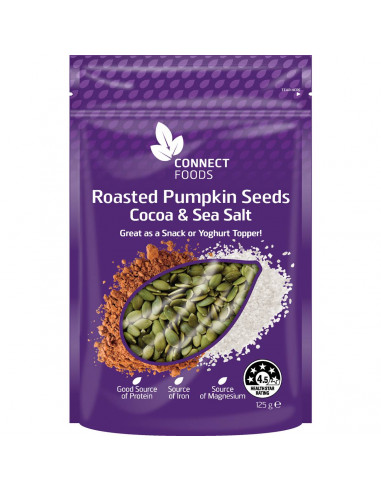Connect Foods Pumpkin Seeds Cocoa & Sea Salt  125g