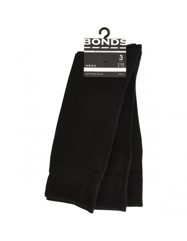 Bonds Socks Mens Business Plain Size 6-10 3pk