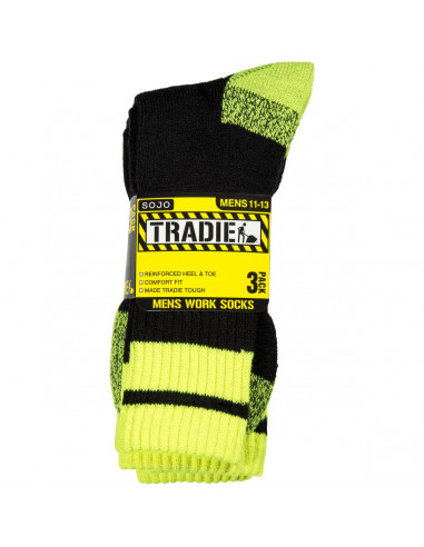 Tradie Men Work Socks Size 11-13 3 pack