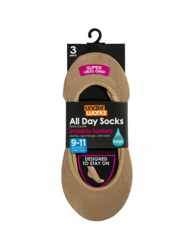 All Day Ladies Ladies Invisible Footlet 9/11 3 pack