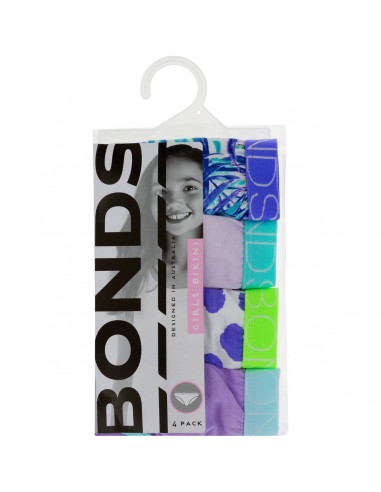 Bonds Girls Brief Size 4 To 6 & 6 To 8 4 pack