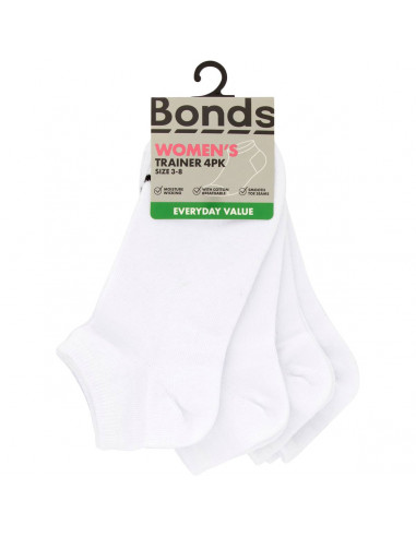 Bonds Womens Trainers Socks Size 3 To 7 4 pack