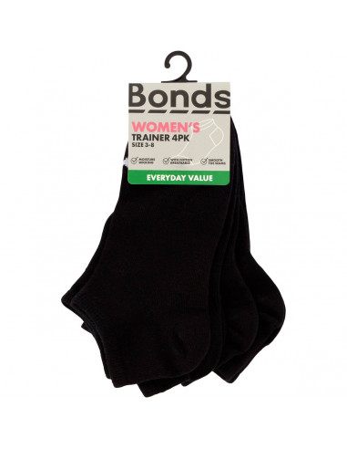 Bonds Womens Trainers Socks Size 8+ 4 pack