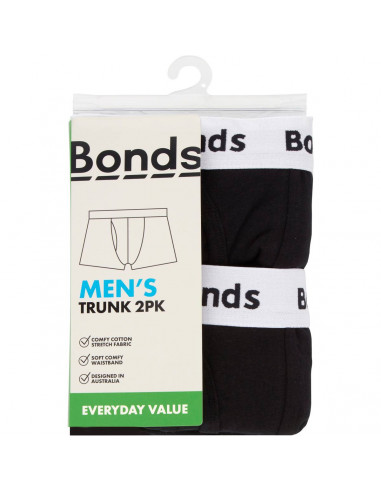 Bonds Mens Edv Trunk Size S  2 pack