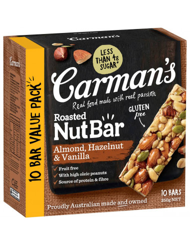 Carman's Almond Hazelnut & Vanilla Nut Bars 35g x10 pack
