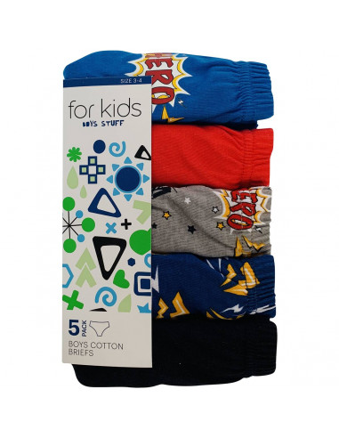 For Kids Boys Briefs Size 3-4 5 pack