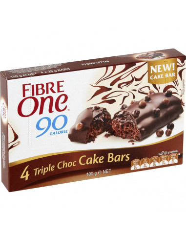 Fibre One Triple Choc Cake Bars  4 pack