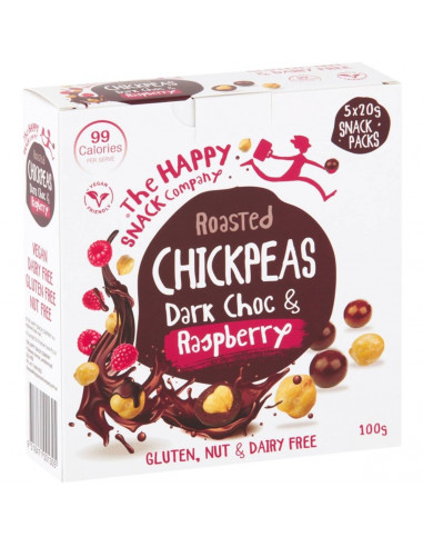 Happy Snack Chickpeas Dark Choc Raspberry 5 pack