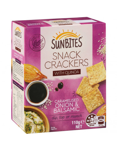 Sunbites Snack Crackers With Quinoa Onion & Balsamic Vinegar 110g