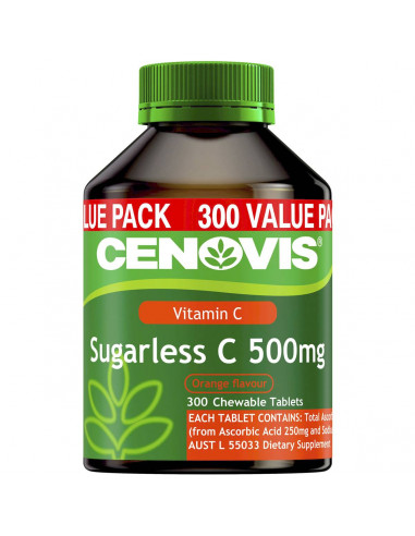 Cenovis Sugarless C Value Pack 500mg Orange Flavour Tablets 300 pack