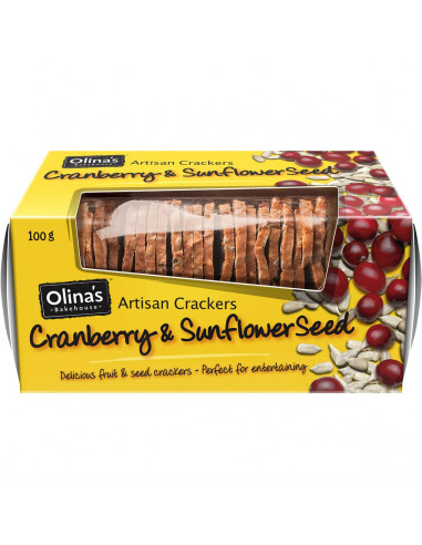 Olinas Artisan Crackers Cranberry & Sunflower Seed 100g