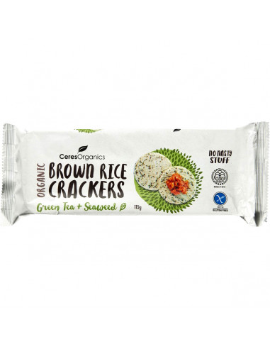 Ceres Organics Brown Rice Crackers Seaweed 115g