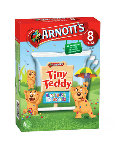 Arnott's Tiny Teddy Hundreds & Thousands 8 pack