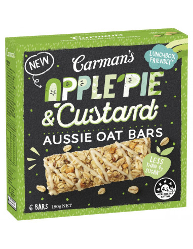 Carman's Apple Pie & Custard Aussie Oat Bars 6 pack