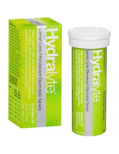 Hydralyte Lemon Lime Effervescent Tablets 10 pack