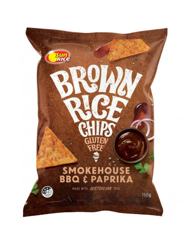 Sunrice Brown Rice Chips Smokehouse Bbq & Paprika 150g