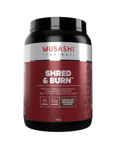 Musashi Shred & Burn Protein Powder Chocolate Milkshake Flavour 900g