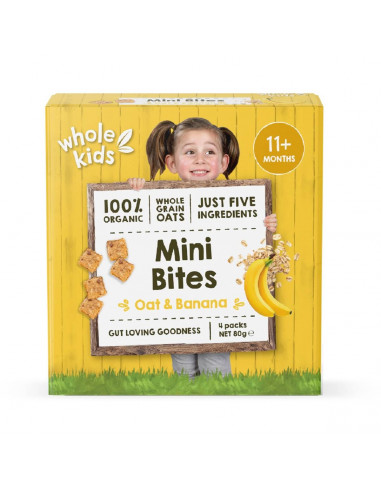 Whole Kids Organic Mini Bites Oat & Banana 20g x4 pack
