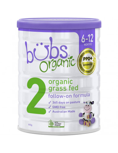 Bubs Organic Grass Fed Follow On Formula Stage 2 800g