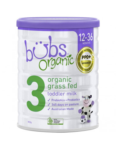 Bubs Organic Grass Fed Toddler Formula Stage 3 800g