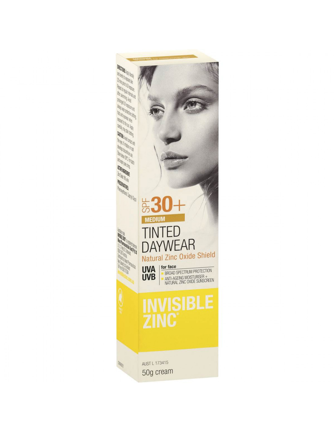 Invisible Zinc Facial Moisturiser SPF30 UVA-UVB 50ml 