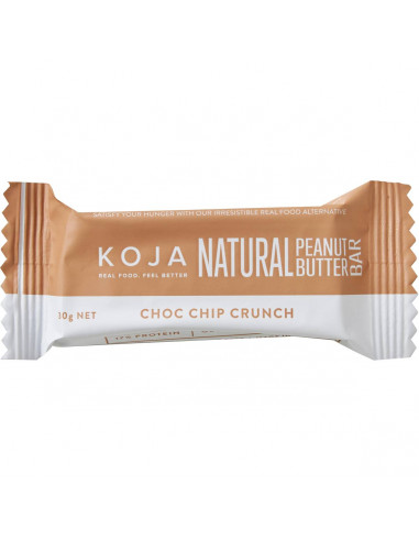 Koja Natural Peanut Butter Protein Bar Choc Chip Crunch 30g