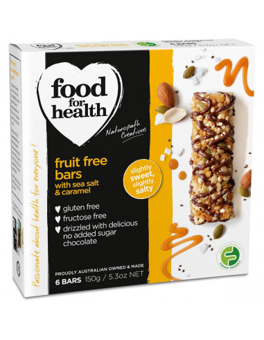 Food For Health Fruit Free Bars With Sea Salt & Caramel 6 pack