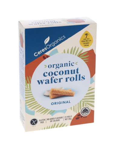Ceres Organics Coconut Wafer Rolls Original 22 pack