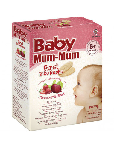 Baby Mum Mum Strawberry & Beetroot Rusks  18 pack